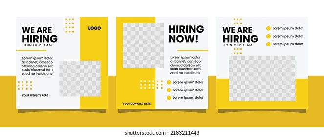 Job Seeker Hiring Poster Social Media Template Design