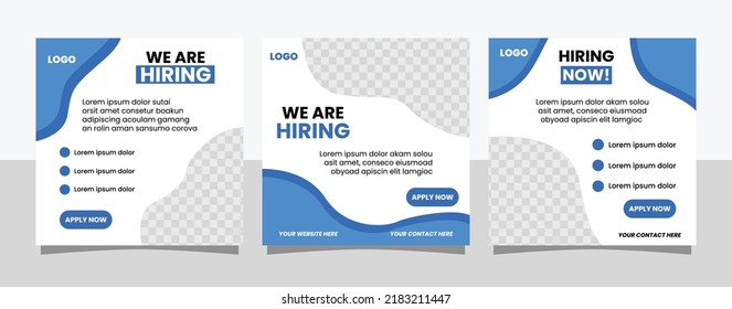 Job Seeker Hiring Poster Social Media Template Design