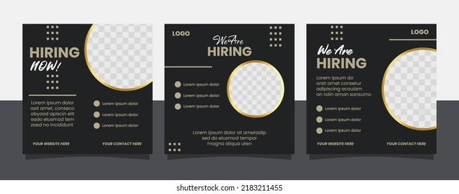 Job Seeker Hiring Poster Social Media Template Design