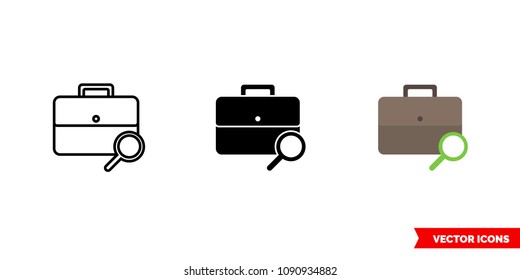 Job Seeker Icon Of 3 Types: Color, Black And White, Outline. Isolated Vector Sign Symbol.