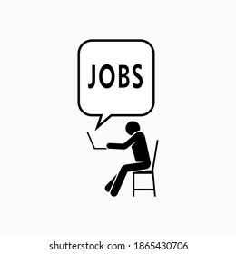 Job Seeker Icon. Employee Candidate Symbol - Vector. 