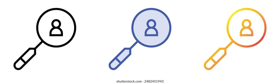 job seeker icon. Linear, Blue Fill and Gradient Style Design Isolated On White Background