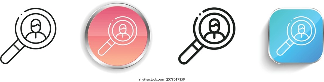 job seeker icon. Thin Linear, Regular and Button Style Design Isolated On White Background