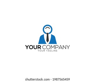 Job Seeker logo template. Vector design with human search job template.