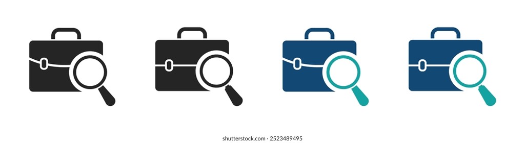 Job seeker vector icons set. Job seeking vector graphic illustration. Job seeking icon. Job seeker vector icon set