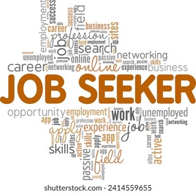 Job Seeker word cloud conceptual design isolated on white background.