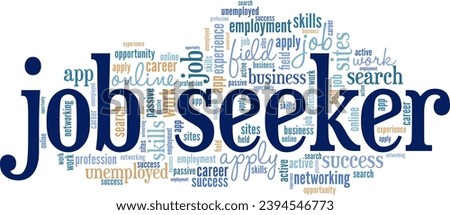 Job Seeker word cloud conceptual design isolated on white background.