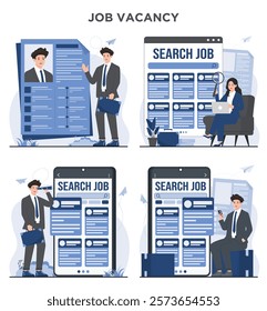 job seekers online vacancy, submit CV resume, and find ideal recruitment concept opportunities