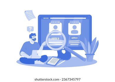 Job seekers search job boards and company websites for job opportunities.