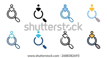 Job seeking icon set multiple style collection 
