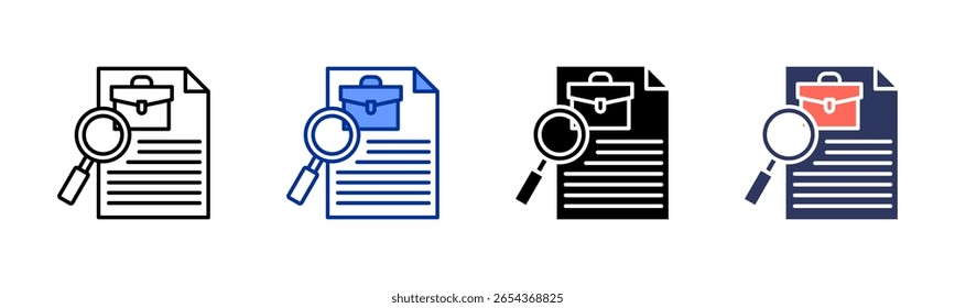 Coleção de vários estilos da folha de ícone de Procura de Trabalho