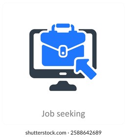 Job Seeking and recruitment icon concept
