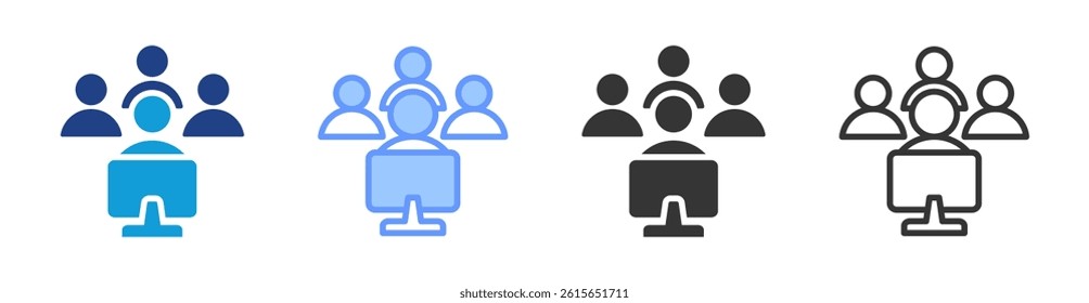 Job Shadowing icon set multiple style collection
