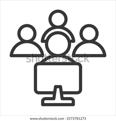 Job Shadowing Outline Icon Vector Illustration