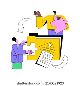 Job sharing abstract concept vector illustration. Part time job, sharing a position, alternative work schedule, collaborative employment, division of tasks, equal responsibility abstract metaphor.