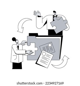 Job sharing abstract concept vector illustration. Part time job, sharing a position, alternative work schedule, collaborative employment, division of tasks, equal responsibility abstract metaphor.