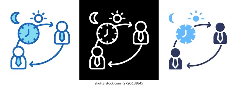 Job Shift Icon triplestyle Vector Illustration
