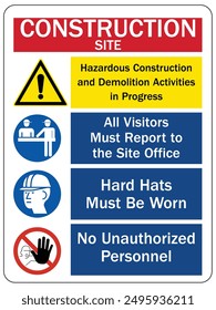 Job site construction safety sign
