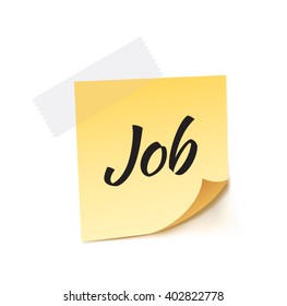 Job Stick Note Vector Illustration