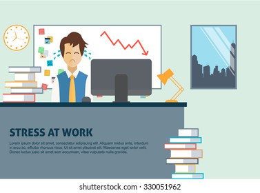 Job Stress Concept - Stressed Businessman