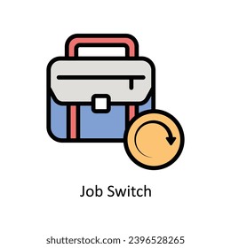 Job Switch vector filled outline design  illustration. Business And Management Symbol on White background EPS 10 File