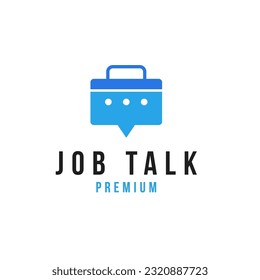 Job Talk Chat Bubble Logo Design Concept Vector Illustration Symbol Icon