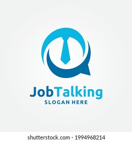 Job Talk Logo Template Design. Social job chat vector illustration