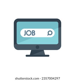 Job tap search icon flat vector. Online interview. Hire work isolated