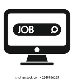 Job tap search icon simple vector. Online interview. Hire work