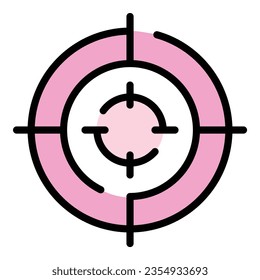 Job target icon outline vector. Busy office. Work time color flat