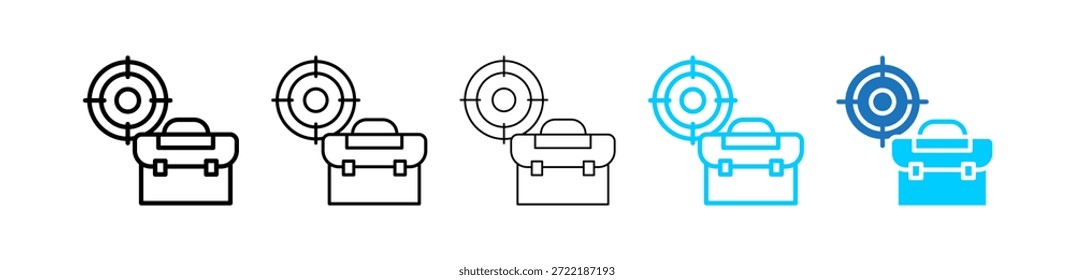 Ilustración de conjunto de iconos de varios estilos de destino de trabajo