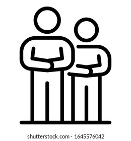 Icono del equipo de trabajo. Icono vectorial del equipo de trabajo de esquema para diseño web aislado en fondo blanco