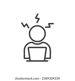 job tension icon isolated stroke in black color