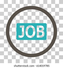 Job Text icon. Vector illustration style is flat iconic bicolor symbol, grey and cyan colors, transparent background. Designed for web and software interfaces.