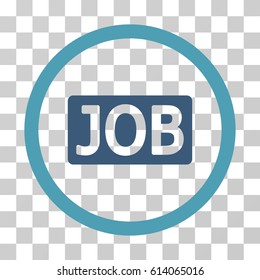 Job Text icon. Vector illustration style is flat iconic bicolor symbol, cyan and blue colors, transparent background. Designed for web and software interfaces.