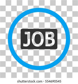 Job Text vector icon. Illustration style is flat iconic bicolor blue and gray symbol on a transparent background.