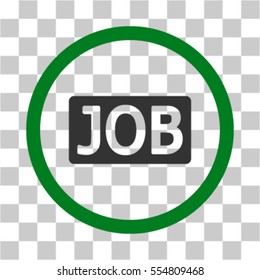 Job Text vector pictograph. Illustration style is flat iconic bicolor green and gray rounded symbol on a transparent background.