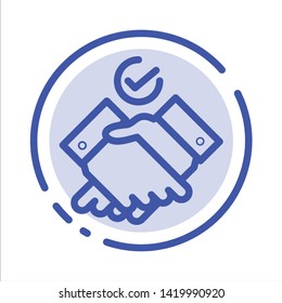 Job, Themes, Work Blue Dotted Line Line Icon