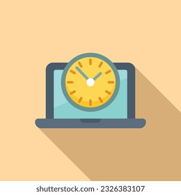 Job time icon flat vector. Office work. Service late