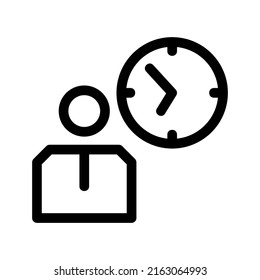 Symbol für Arbeitszeit oder Logo einzeln auf Zeichen, Vektorgrafik - hochwertige Vektorsymbole mit schwarzem Hintergrund
