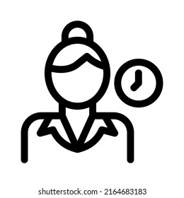 Symbol für Arbeitszeit oder Logo einzeln auf Zeichen, Vektorgrafik - hochwertige Vektorsymbole mit schwarzem Hintergrund
