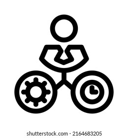 Symbol für Arbeitszeit oder Logo einzeln auf Zeichen, Vektorgrafik - hochwertige Vektorsymbole mit schwarzem Hintergrund
