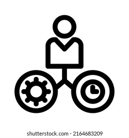 icono de tiempo de trabajo o logotipo símbolo de signo aislado ilustración vectorial - iconos vectoriales de estilo negro de alta calidad
