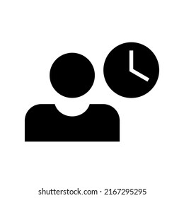 icono de tiempo de trabajo o logotipo símbolo de signo aislado ilustración vectorial - iconos vectoriales de estilo negro de alta calidad

