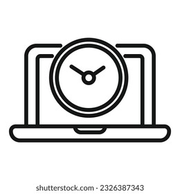 Job time icon outline vector. Office work. Service late