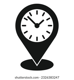 Job time location icon simple vector. Business person. Clock pressure