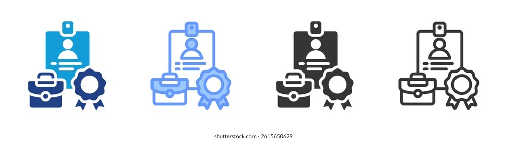 Job Title icon set multiple style collection