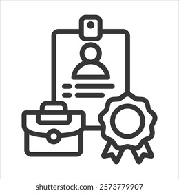 Job Title Outline Icon Vector Illustration