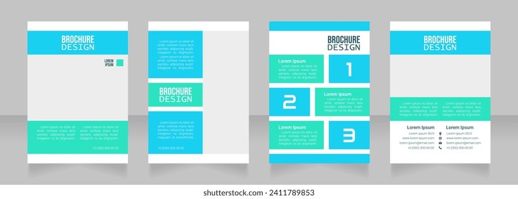 Job training blank brochure design. Template set with copy space for text. Premade corporate reports collection. Editable 4 paper pages. Bebas Neue, Lucida Console, Roboto Light fonts used