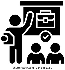 Job Training Icon Glyph Vector Illustration